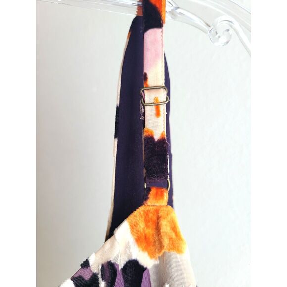 Cabi Burnout Velvet Mini Slip Dress MEDIUM Moody Floral Festival Cocktail Artsy - Picture 4 of 8